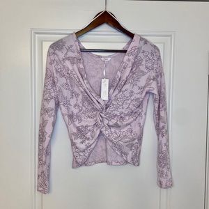 NWT Candies Reversible Twist Sweater Floral